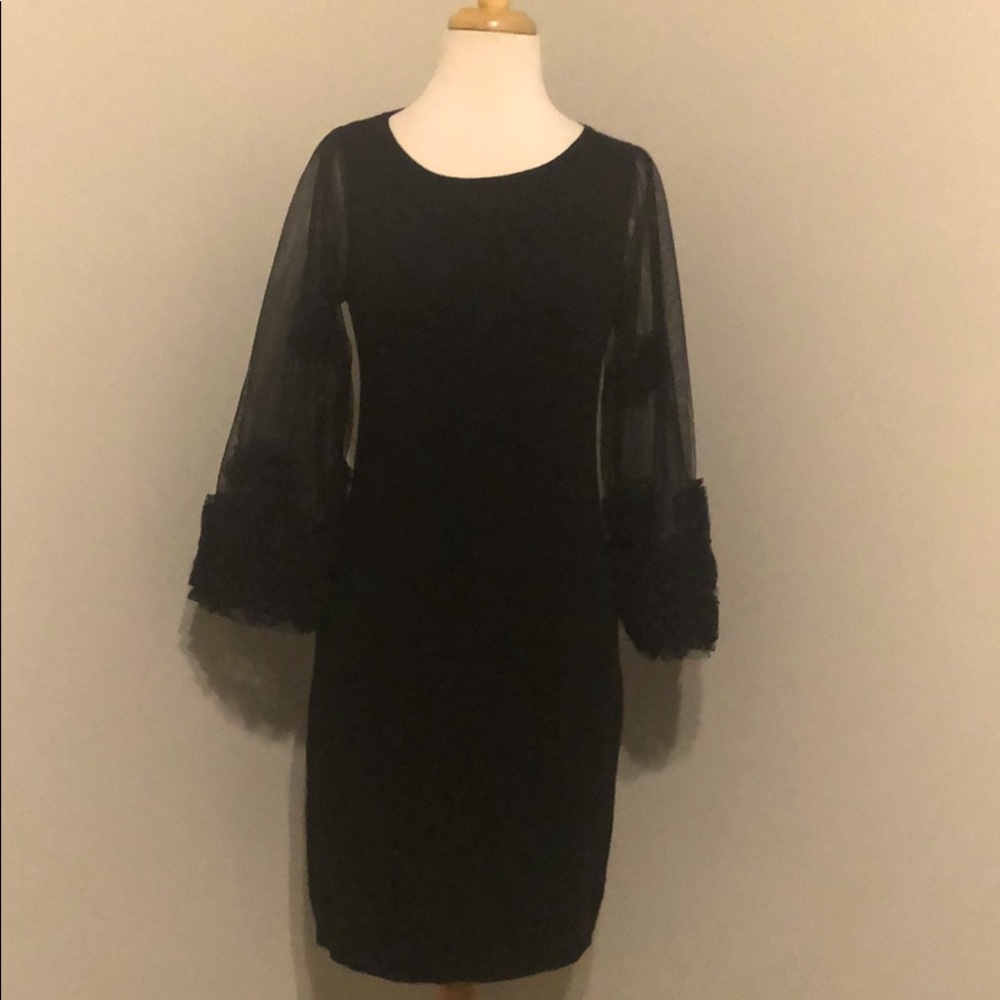 Beauty Woman black cocktail sweater & lace dress.